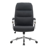 Scaun de birou directorial Normie, piele PU, 58x65x111 cm - Negru