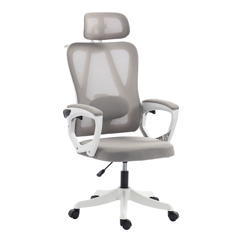 Scaun de birou directorial Exeter, 50x58x129 cm - Alb-Gri