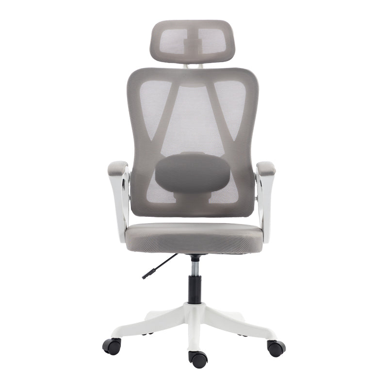 Scaun de birou directorial Exeter, 50x58x129 cm - Alb-Gri