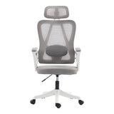 Scaun de birou directorial Exeter, 50x58x129 cm - Alb-Gri