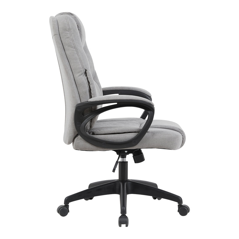 Scaun de birou directorial Kamora, stofa, 66x67x111 cm - Gri