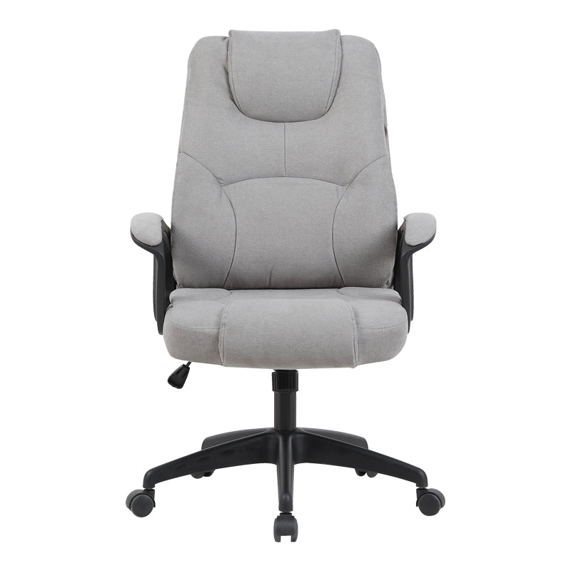 Scaun de birou directorial Kamora, stofa, 66x67x111 cm - Gri
