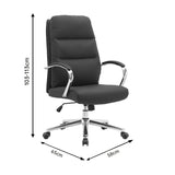 Scaun de birou directorial Normie, piele PU, 58x65x111 cm - Maro