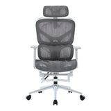 Scaun de birou directorial Vigo, 52x70x124 cm - Gri-Alb