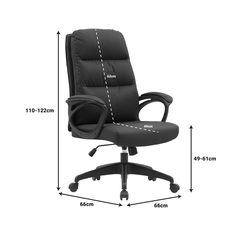 Scaun de birou Enfiria, Negru, 66x66x110-122 cm