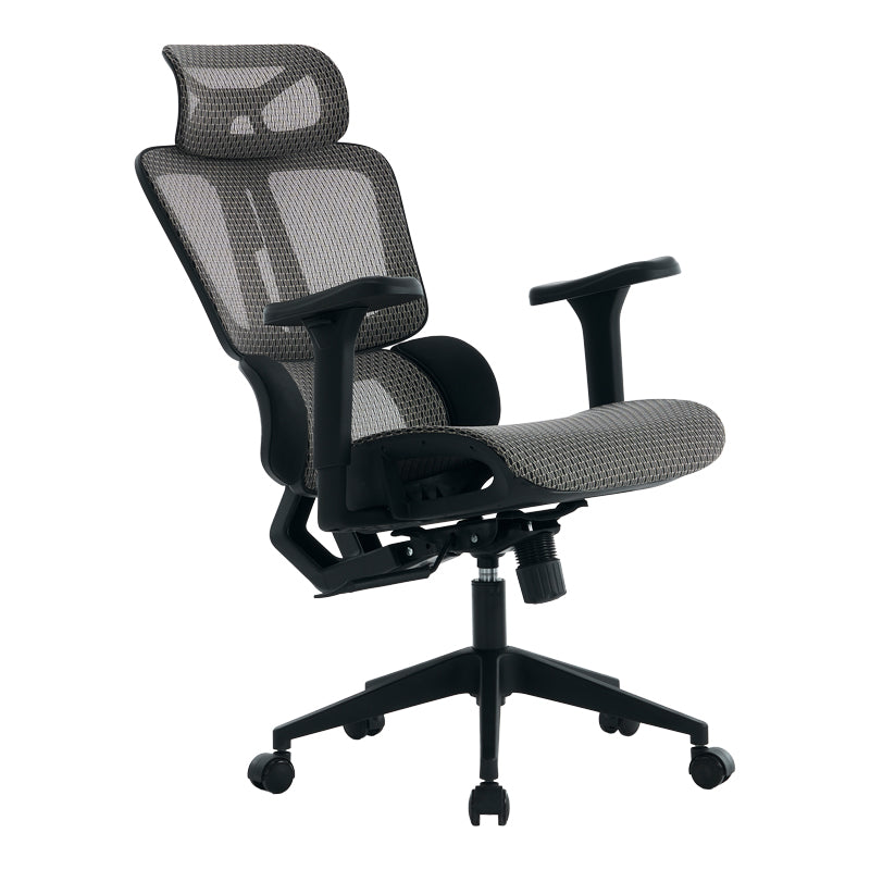 Scaun de birou ergonomic Ergo Flow, Negru-Gri, 73x64x112-135 cm