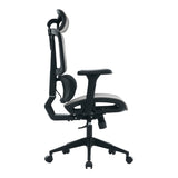 Scaun de birou ergonomic Ergo Flow, Negru-Gri, 73x64x112-135 cm
