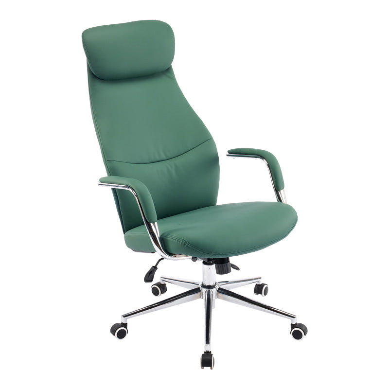 Scaun de birou managerial Ferka, piele PU, 64x71x128 cm - Verde
