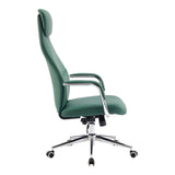 Scaun de birou managerial Ferka, piele PU, 64x71x128 cm - Verde