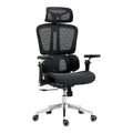 Scaun de birou ergonomic Jeffer, Mesh, Negru, 67x62x115-125cm