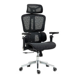 Scaun de birou ergonomic Jeffer, Mesh, Negru, 67x62x115-125 cm