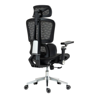 Scaun de birou ergonomic Jeffer, Mesh, Negru, 67x62x115-125 cm, foto produs