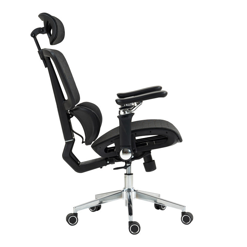 Scaun de birou ergonomic Jeffer, Mesh, Negru, 67x62x115-125 cm