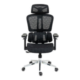 Scaun de birou ergonomic Jeffer, Mesh, Negru, 67x62x115-125 cm