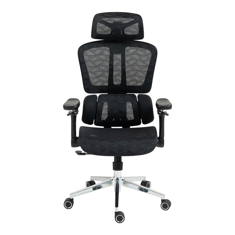 Scaun de birou ergonomic Jeffer, Mesh, Negru, 67x62x115-125 cm, foto produs 7