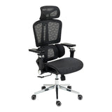 Scaun de birou ergonomic Jeffer, Mesh, Negru, 67x62x115-125 cm