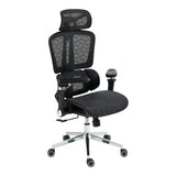 Scaun de birou ergonomic Jeffer, Mesh, Negru, 67x62x115-125 cm