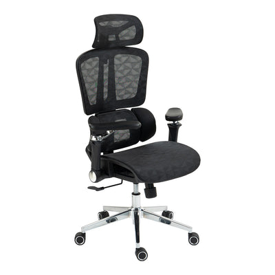 Scaun de birou ergonomic Jeffer, Mesh, Negru, 67x62x115-125 cm, foto produs 9