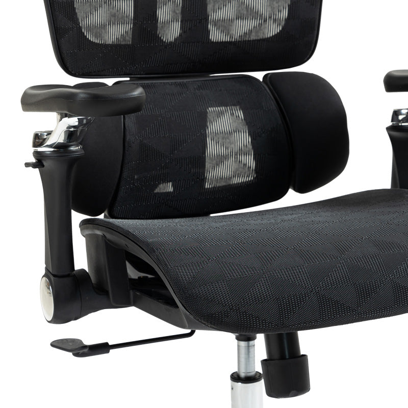 Scaun de birou ergonomic Jeffer, Mesh, Negru, 67x62x115-125 cm