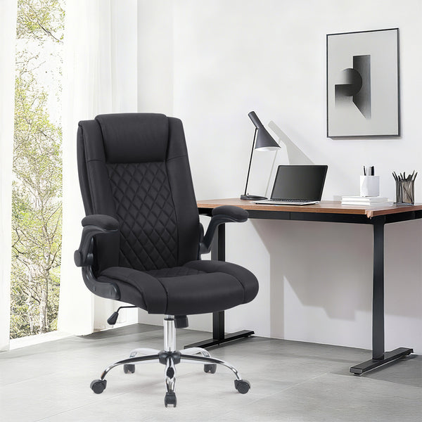Scaun de birou ergonomic Kesla, PES, Negru, 65x65x113-121 cm