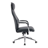 Scaun de birou managerial Ferka, piele PU, 64x71x128 cm - Negru
