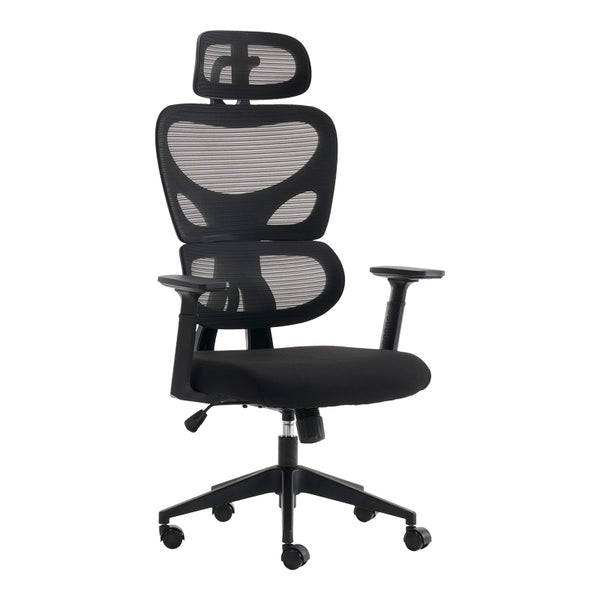 Scaun de birou ergonomic Manager, Mesh, negru, 67x64x120-128 cm