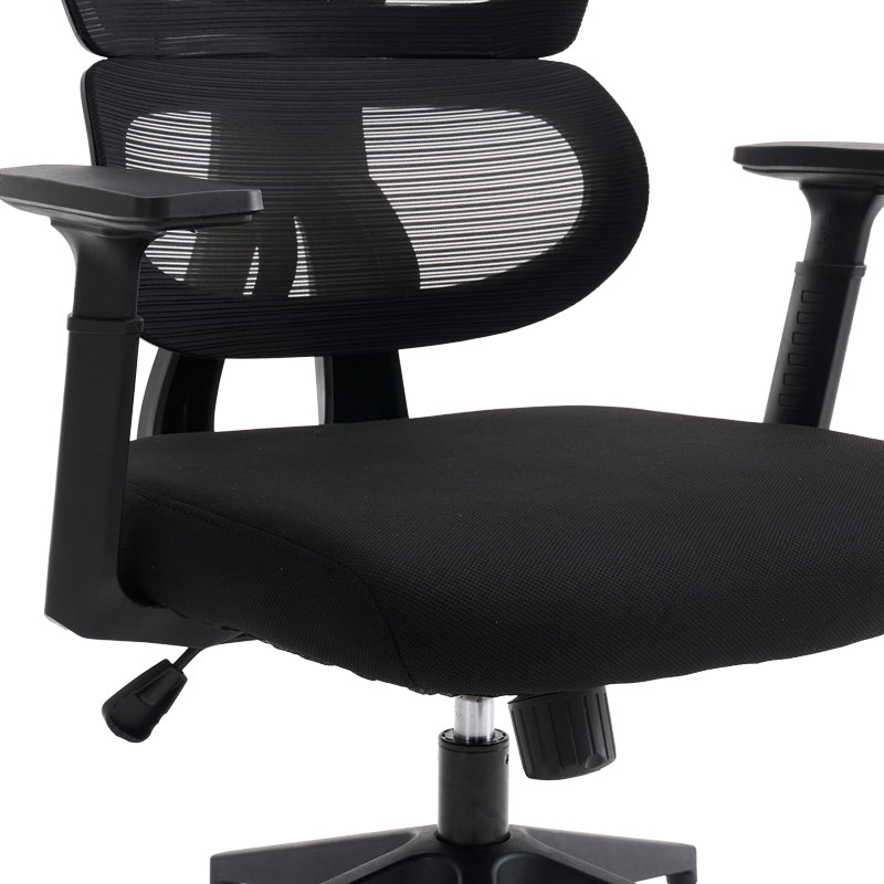 Scaun de birou ergonomic Manager, Mesh, negru, 67x64x120-128 cm