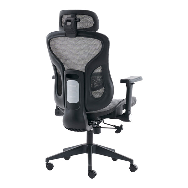 Scaun de birou ergonomic Mesgo, Modern/Metal, Negru-Gri, 68x67x110-136 cm