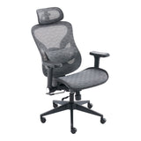 Scaun de birou ergonomic Mesgo, Modern/Metal, Negru-Gri, 68x67x110-136 cm