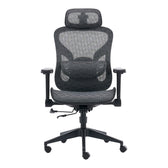 Scaun de birou ergonomic Mesgo, Modern/Metal, Negru-Gri, 68x67x110-136 cm, foto produs