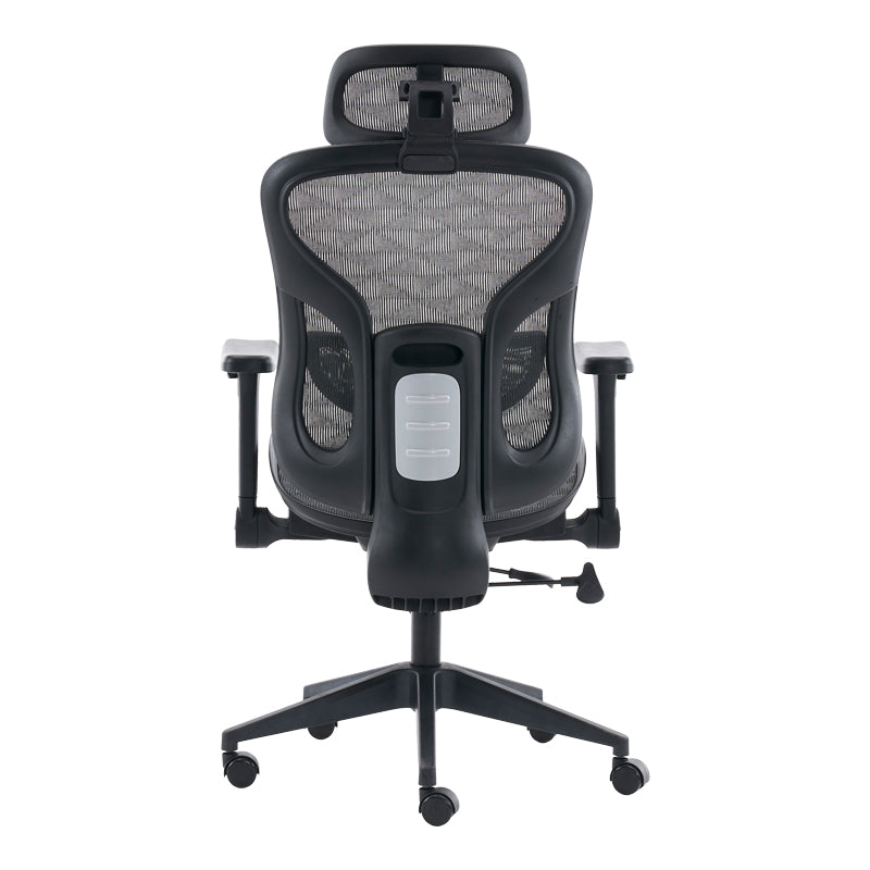 Scaun de birou ergonomic Mesgo, Modern/Metal, Negru-Gri, 68x67x110-136 cm