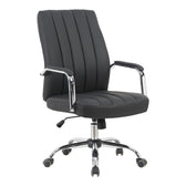 Scaun de birou ergonomic Mido, Manager, Negru, Piele, 58x71x100-106cm