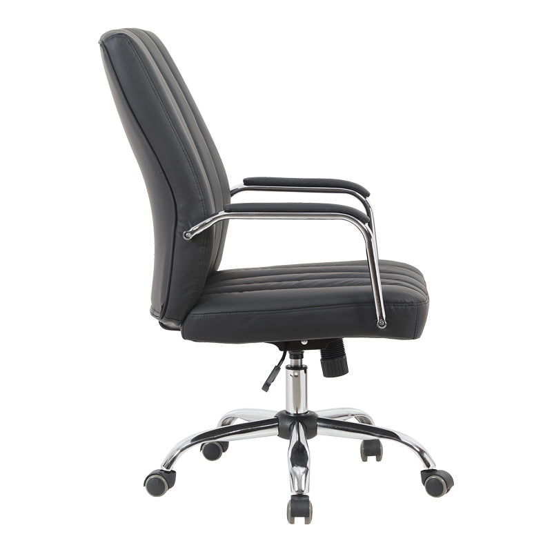 Scaun de birou ergonomic Mido, Manager, Negru, Piele, 58x71x100-106 cm
