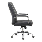 Scaun de birou ergonomic Mido, Manager, Negru, Piele, 58x71x100-106 cm
