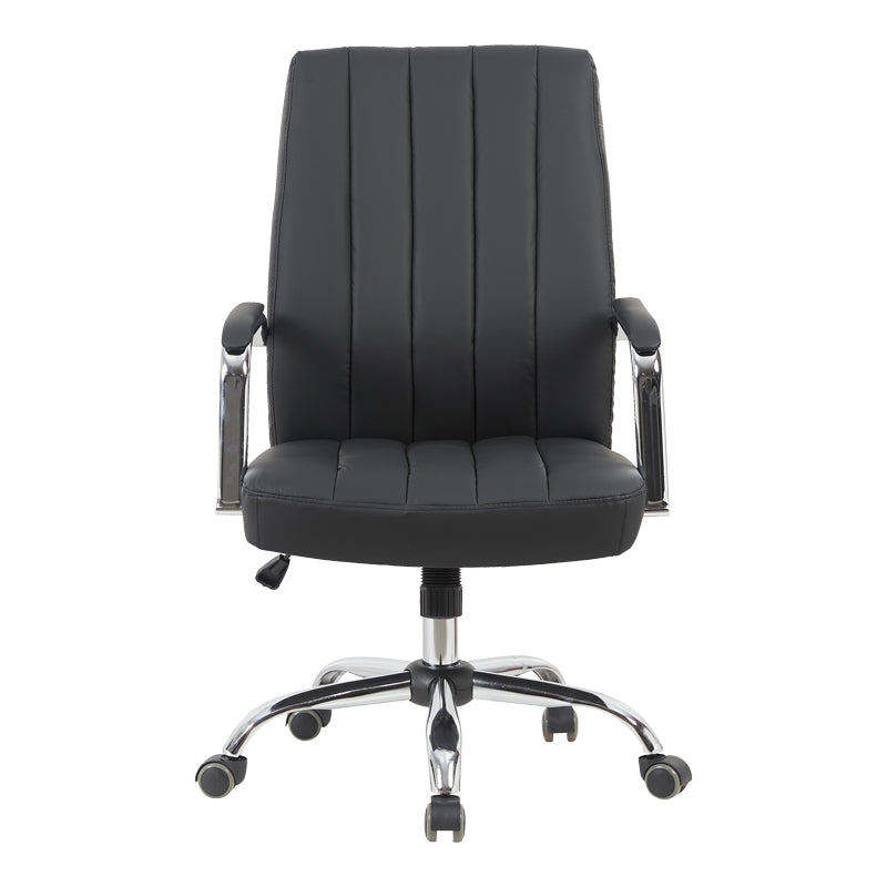Scaun de birou ergonomic Mido, Manager, Negru, Piele, 58x71x100-106 cm