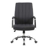 Scaun de birou ergonomic Mido, Manager, Negru, Piele, 58x71x100-106 cm