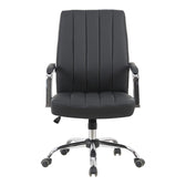 Scaun de birou ergonomic Mido, Manager, Negru, Piele, 58x71x100-106 cm, perspectiva suplimentara