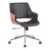 Scaun de birou ergonomic, Negru, Piele ecologica și Baza cromata, 53x61x79-89cm