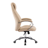 Scaun de birou ergonomic Sonar, Imitatie Piele, Bej, 61x57x120-128 cm
