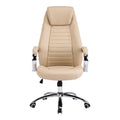 Scaun de birou ergonomic Sonar, Imitatie Piele, Bej, 61x57x120-128 cm, perspectiva suplimentara