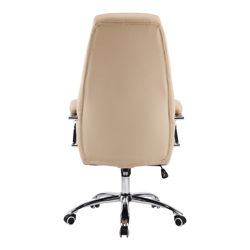 Scaun de birou ergonomic Sonar, Imitatie Piele, Bej, 61x57x120-128 cm
