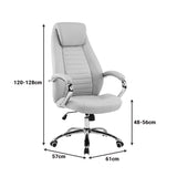 Scaun de birou ergonomic Sonar, Imitatie Piele, Bej, 61x57x120-128 cm