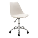 Scaun de birou Gaston II PP-PU, 48x57x80 cm - Alb