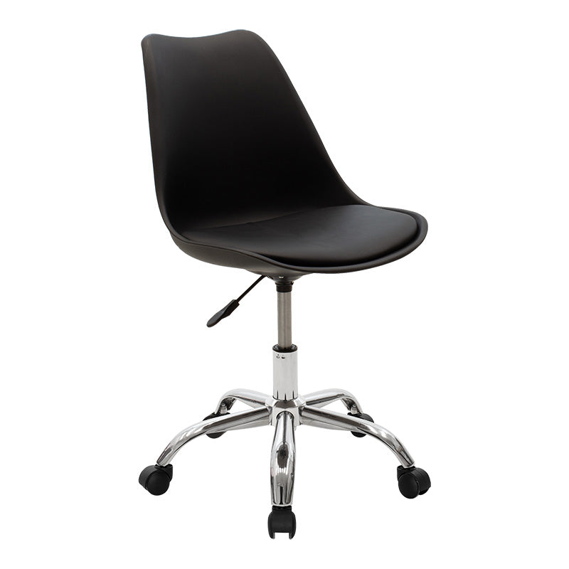 Scaun de birou Gaston II PP-PU, 48x57x80 cm - Negru