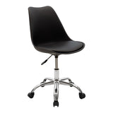 Scaun de birou Gaston II PP-PU, 48x57x80 cm - Negru