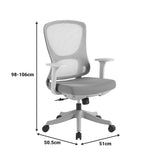 Scaun de birou Litulo, mesh, 51x51x106 cm - Gri