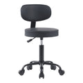 Scaun de birou Mafeshi cu rotile din piele ecologica pe, neagra 45x44x70-82cm