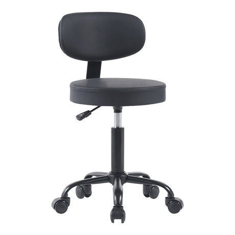 Scaun de birou Mafeshi cu rotile din piele ecologica pe, neagra, 45x44x70-82 cm