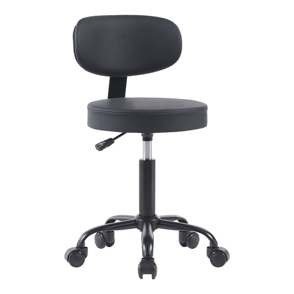 Scaun de birou Mafeshi cu rotile din piele ecologica pe, neagra, 45x44x70-82 cm