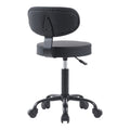 Scaun de birou Mafeshi cu rotile din piele ecologica pe, neagra, 45x44x70-82 cm, imagine suplimentara